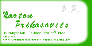 marton prikosovits business card